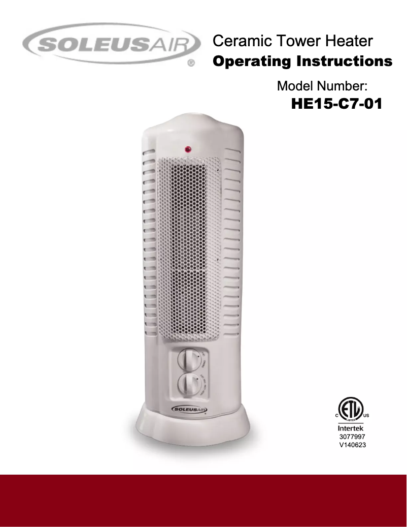 Image de la première page du manuel de l'appareil HE15-C7-01