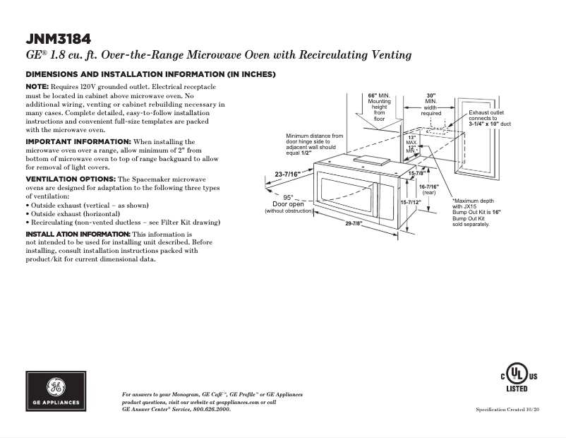 First page image of the manual for JNM3184DPBB