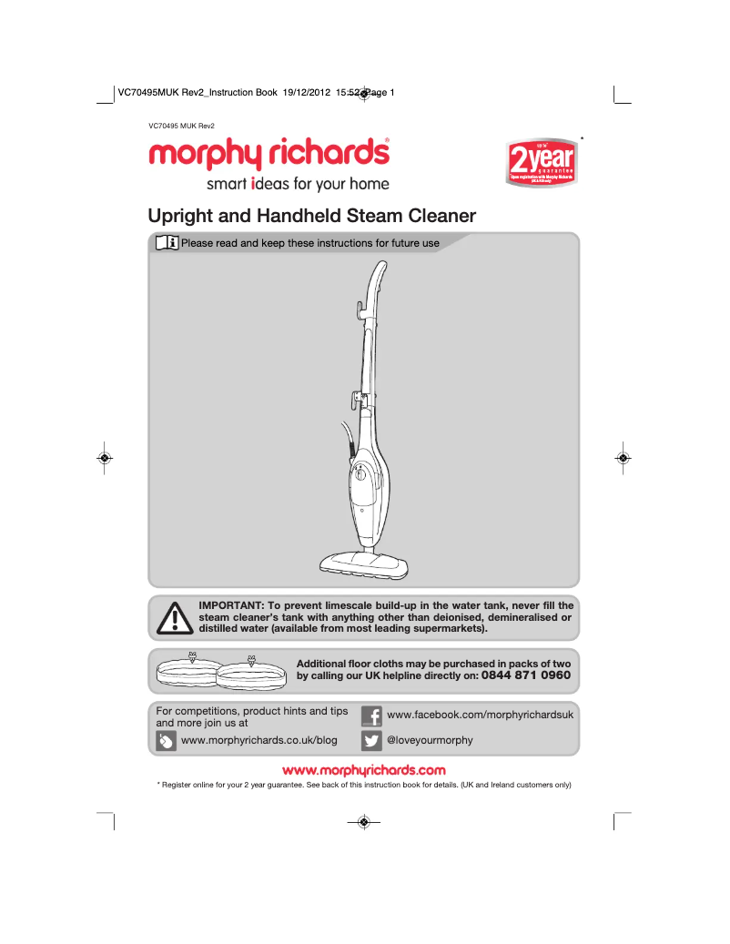 Página 1 del manual Manual de usuario Morphy Richards 9in1 720020