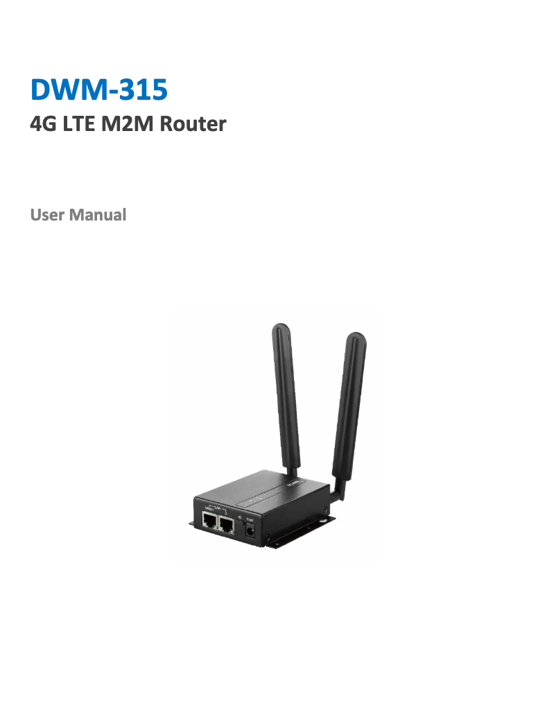 Image de la première page du manuel de l'appareil DWM-315