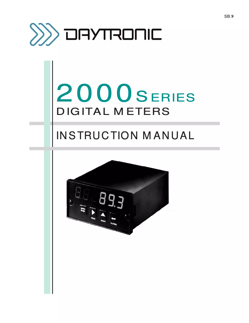 Page n°1 - Manuel utilisateur Daytronic 2161-20