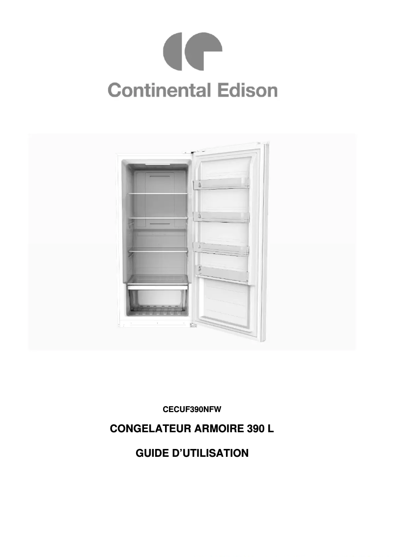 Page n°1 - Manuel utilisateur Continental Edison CECUF390NFW