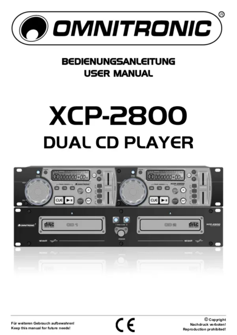 Page n°1 - Manuel utilisateur Omnitronic XCP-2800