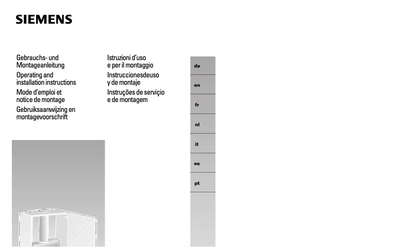 Page 1 de la notice Guide d'installation Siemens LI23031