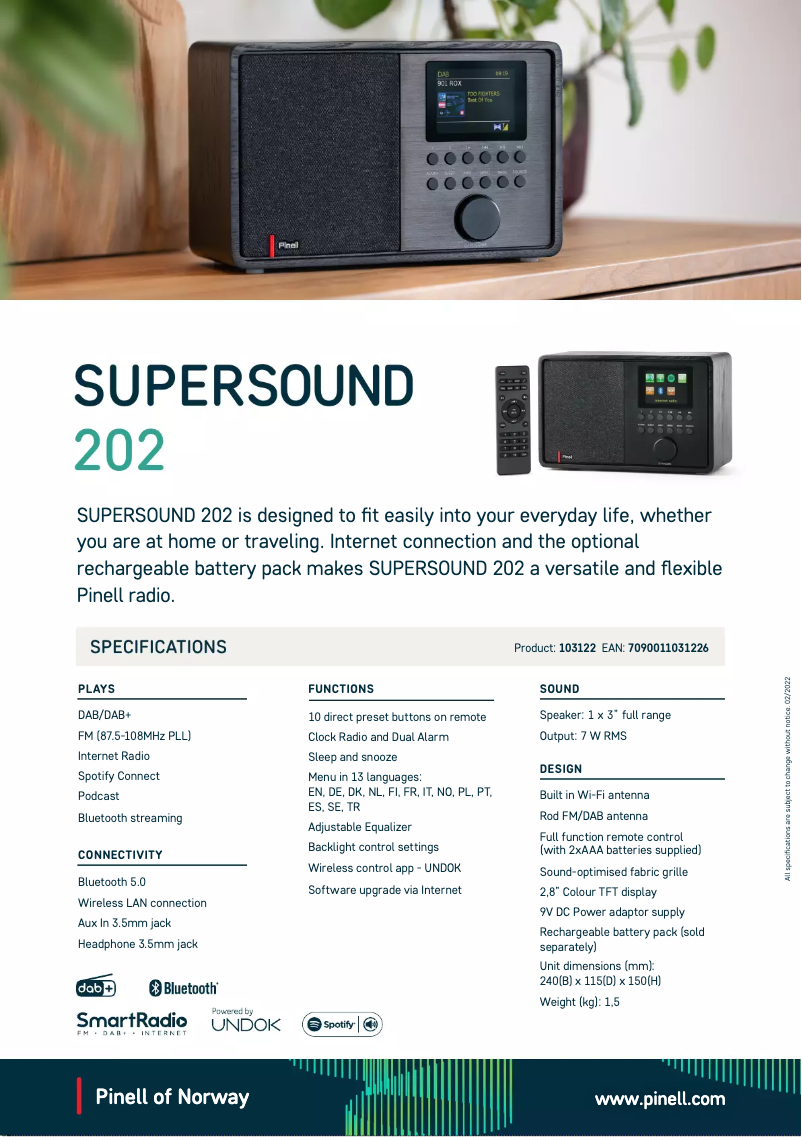 Image de la première page du manuel de l'appareil Supersound 202