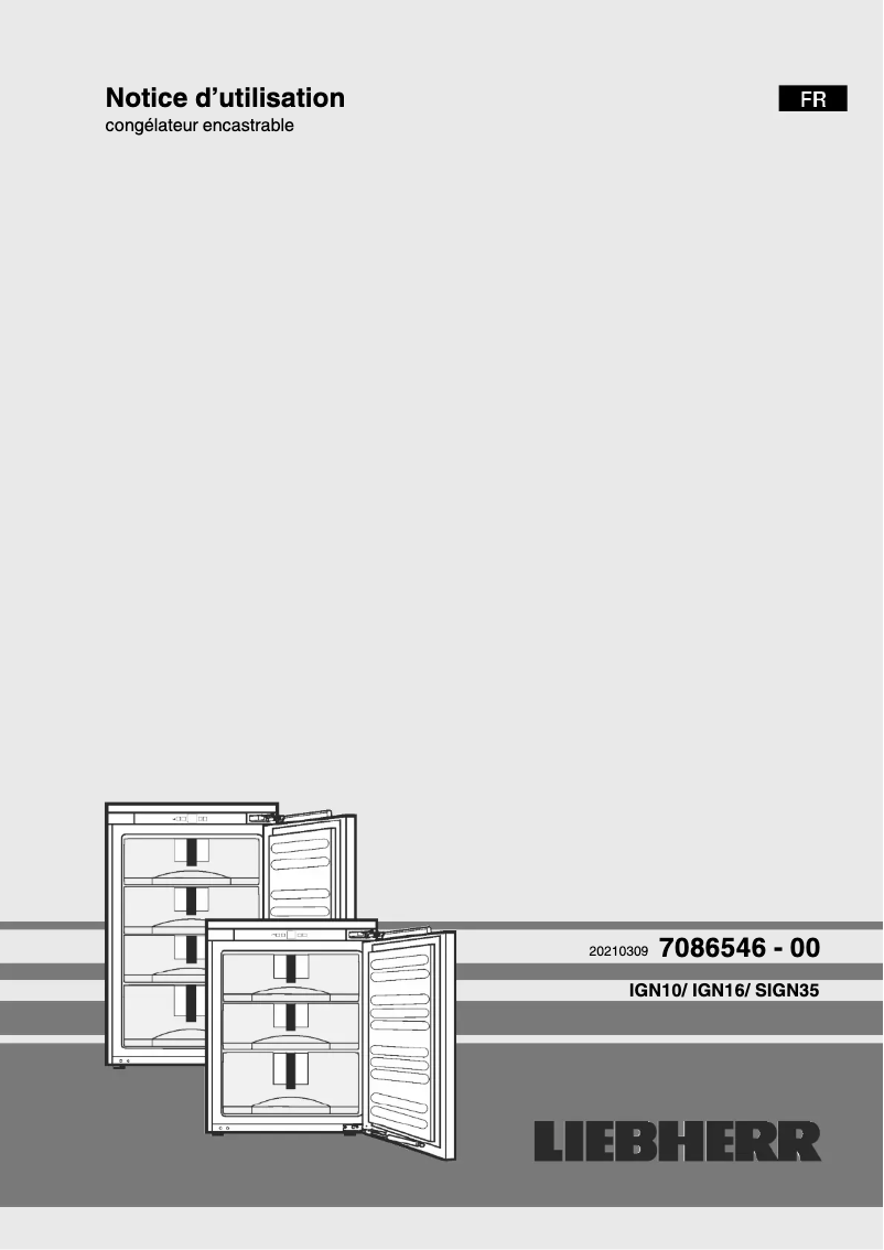 Page n°1 - Manuel utilisateur Liebherr IGN 1624 Comfort NoFrost