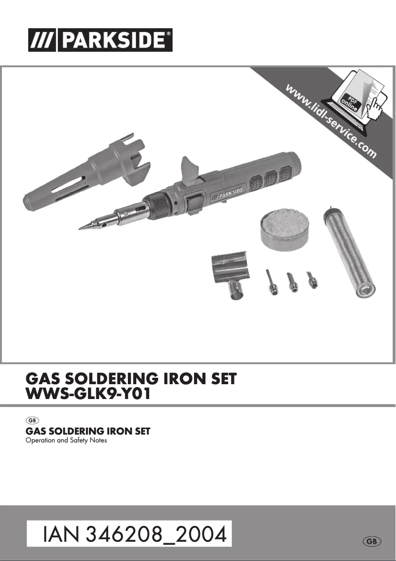 Image de la première page du manuel de l'appareil WWS-GLK9-Y01