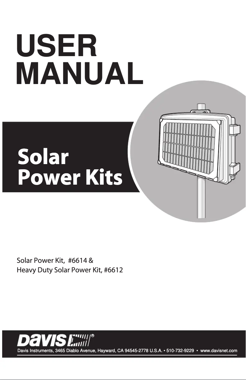Page 1 de la notice Manuel utilisateur Davis Heavy Duty Solar Power Kit 6612