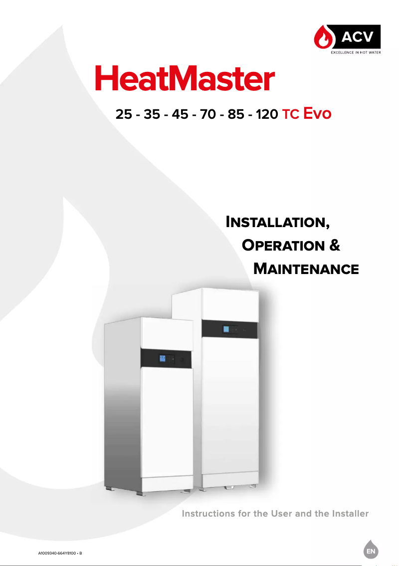 Page n°1 - Manuel utilisateur ACV HeatMaster 45 TC Evo