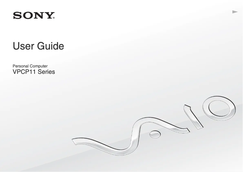 Page n°1 - Manuel utilisateur Sony Vaio VPCP114KX