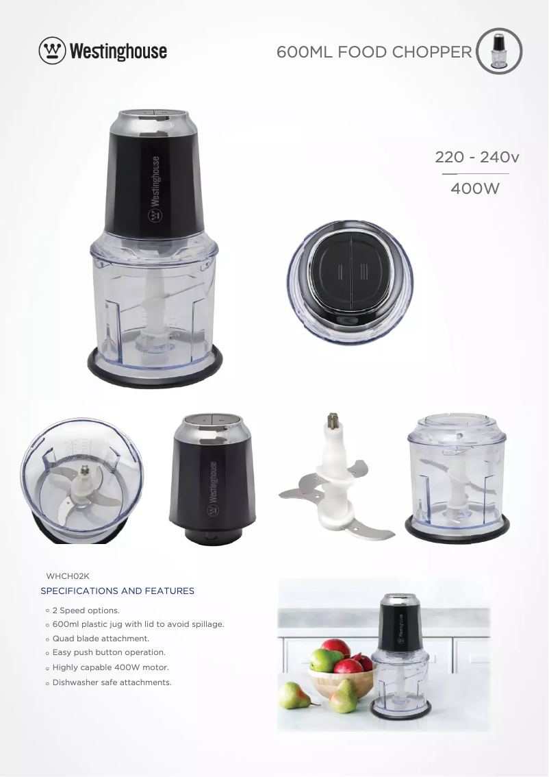 Image de la première page du manuel de l'appareil WHCH02K