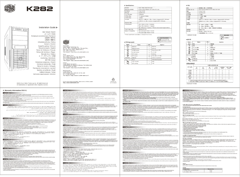 Image de la première page du manuel de l'appareil K282