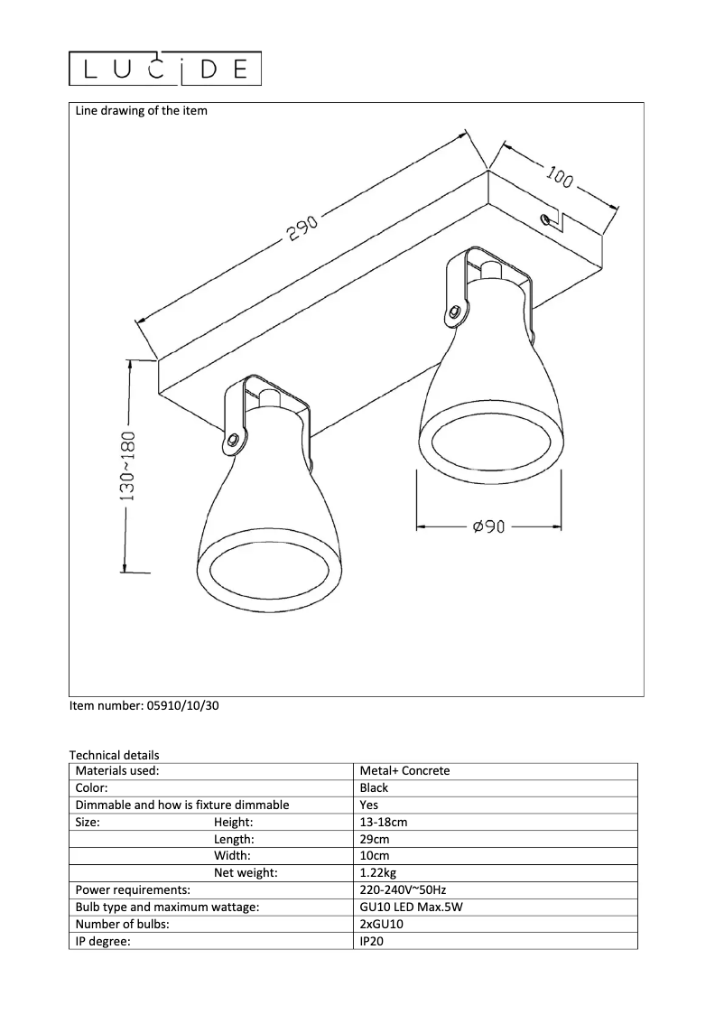 Image de la première page du manuel de l'appareil Concri 05910/10/30