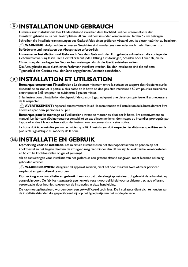 Page 1 de la notice Manuel utilisateur Privileg PCHN 212460 X