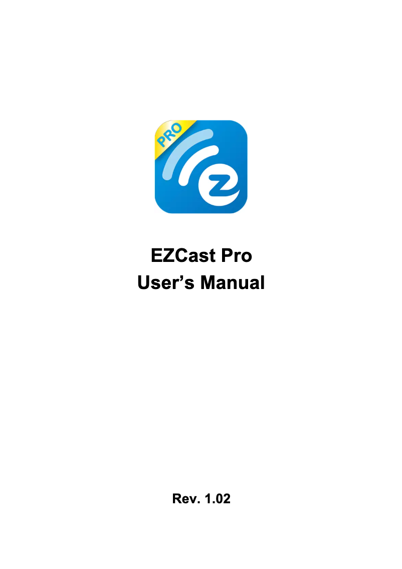 Page n°1 - Manuel utilisateur EZCast Pro
