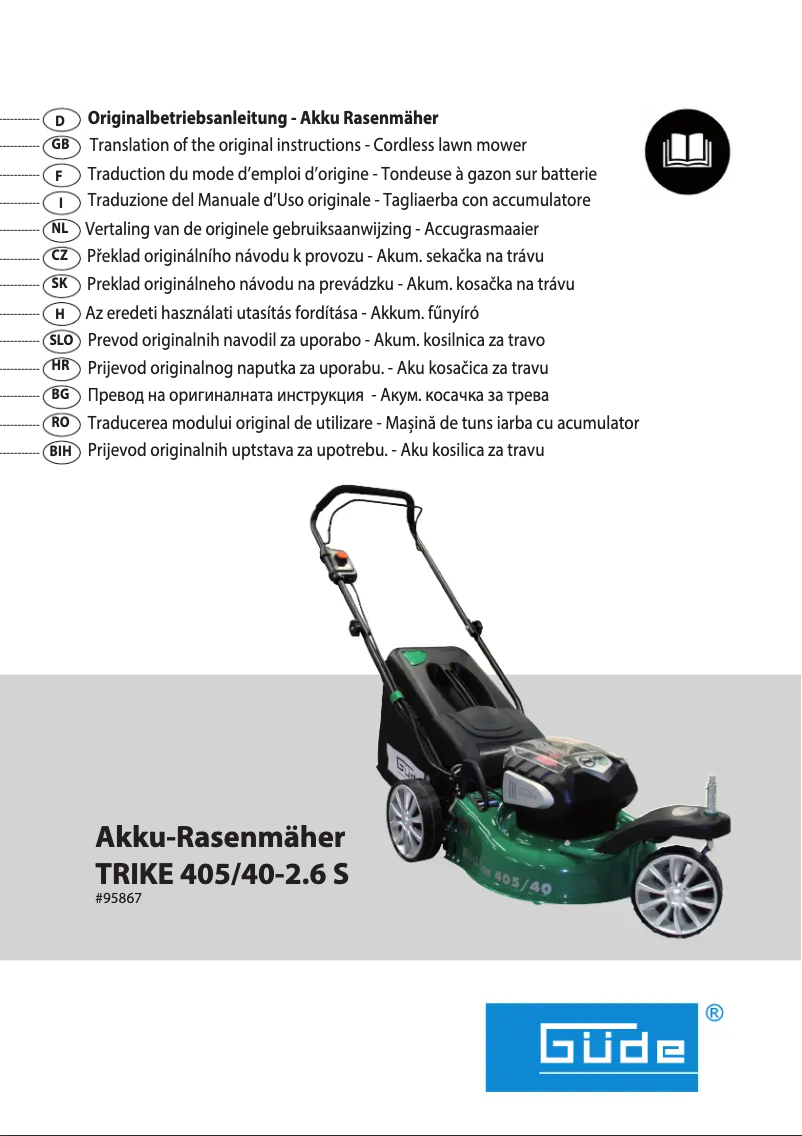 Image de la première page du manuel de l'appareil Trike 405/40-2.6 S