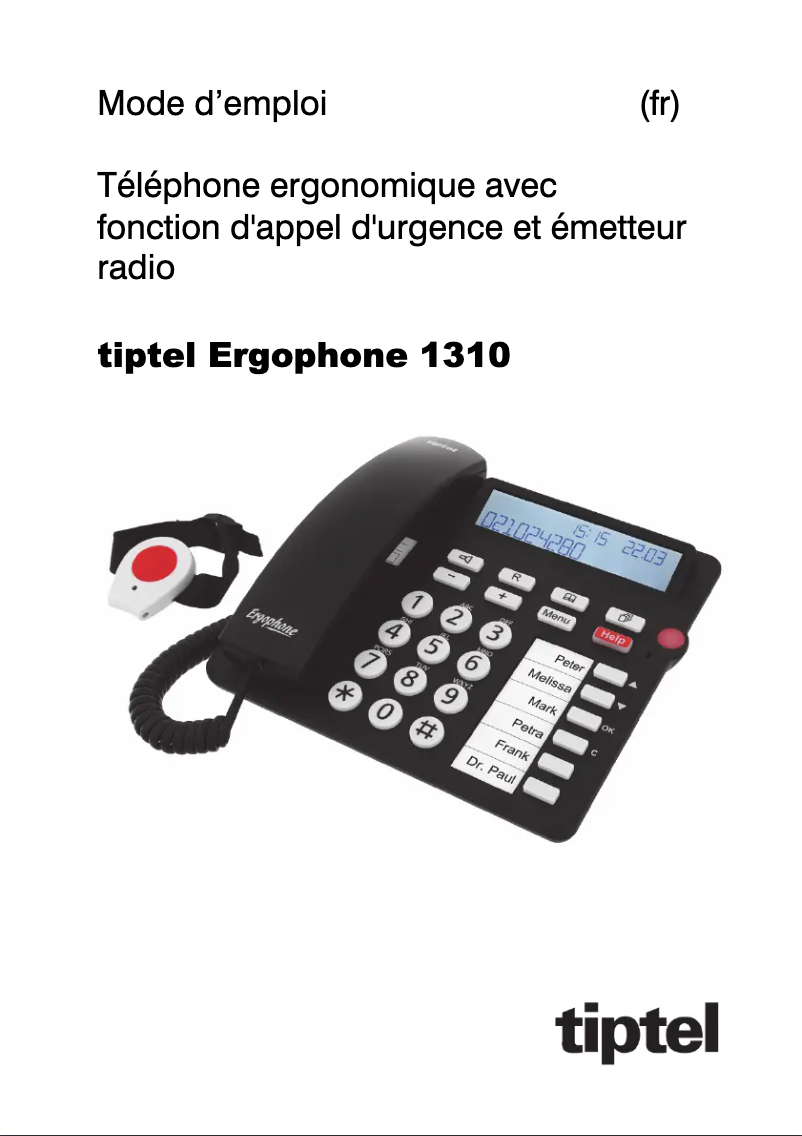 Page n°1 - Manuel utilisateur Tiptel Ergophone 1310