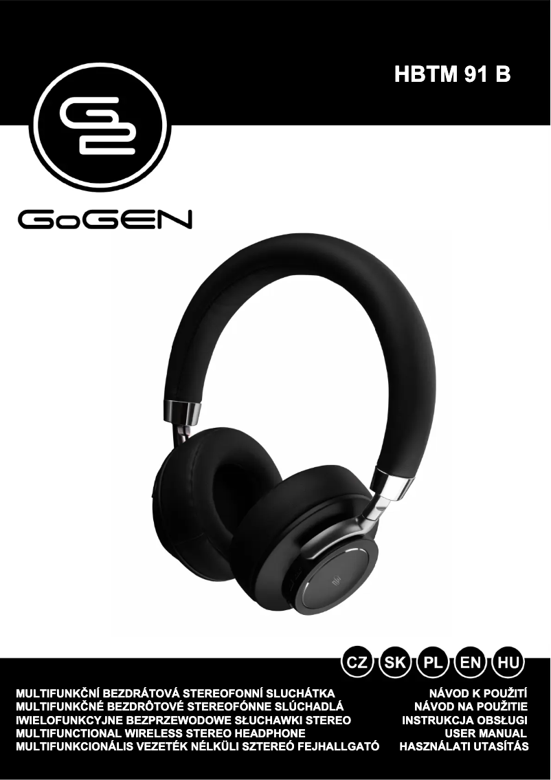 Page n°1 - Manuel utilisateur GoGen HBTM 91B