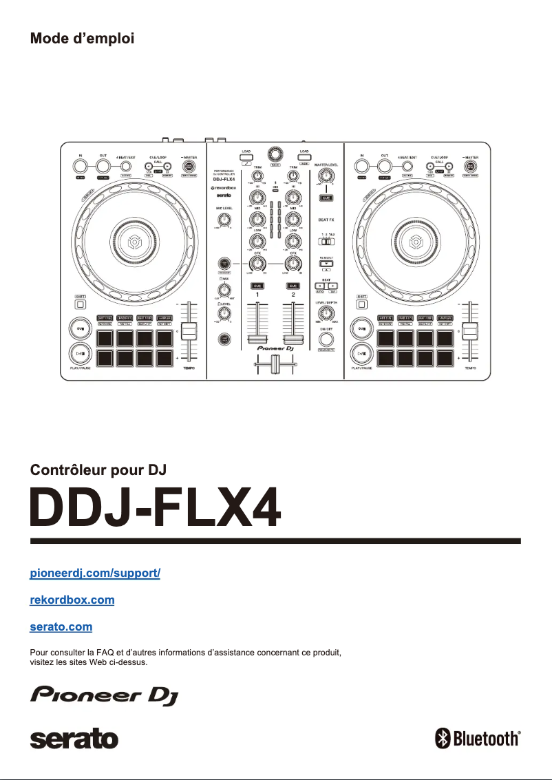 Page 1 de la notice Guide de démarrage rapide Pioneer DDJ-FLX4