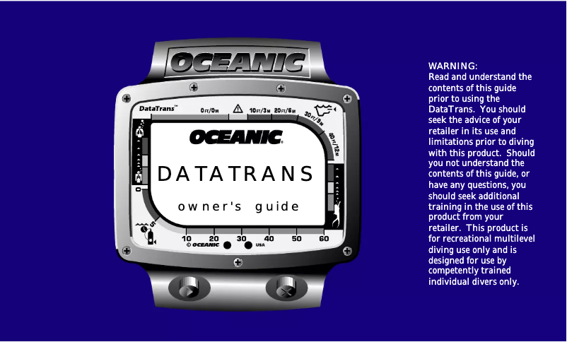 Page 1 de la notice Manuel utilisateur Oceanic Data Trans