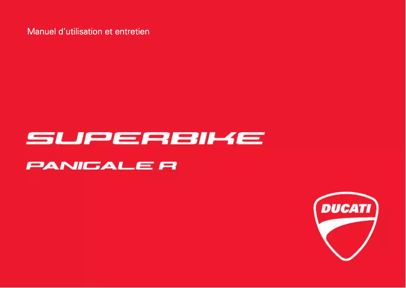 Image de la première page du manuel de l'appareil Panigale R (2015)