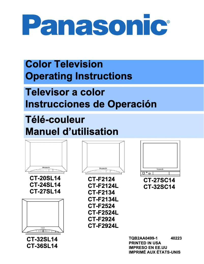 Page 1 de la notice Manuel utilisateur Panasonic CT-32SL14