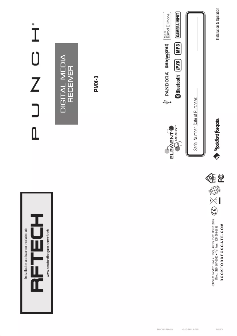 Image de la première page du manuel de l'appareil Punch PMX-0