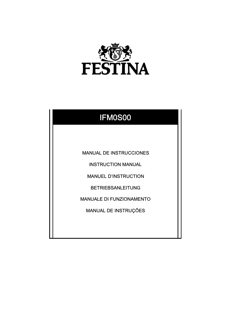 Page 1 de la notice Manuel utilisateur Festina F20283