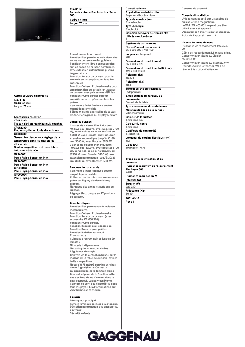Image de la première page du manuel de l'appareil CI272113