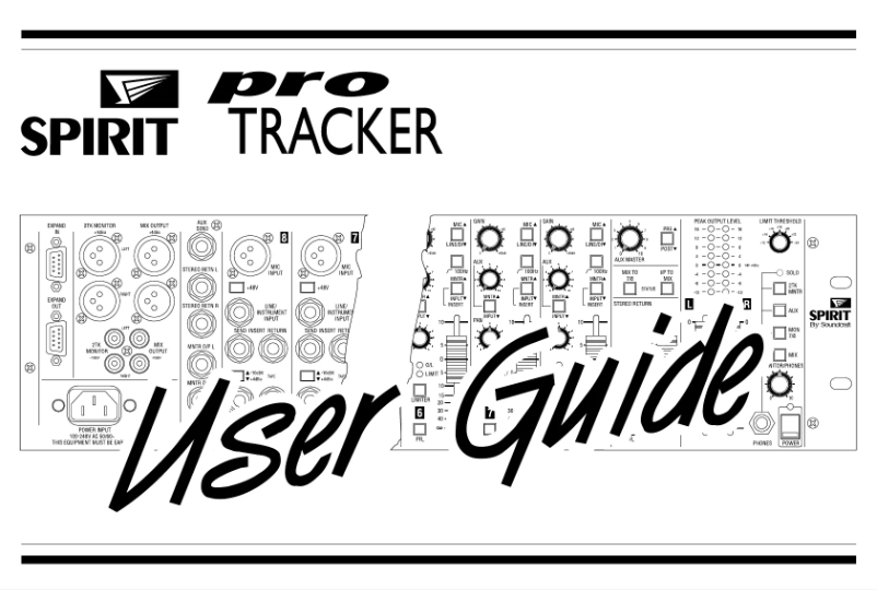 Page n°1 - Manuel utilisateur Soundcraft Spirit Protracker