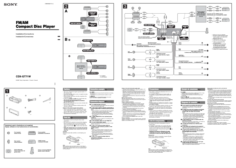 Page n°1 - Guide d'installation Sony CDX-GT71W