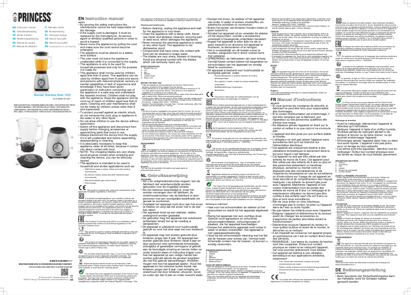 Page n°1 - Manuel utilisateur Princess 212091