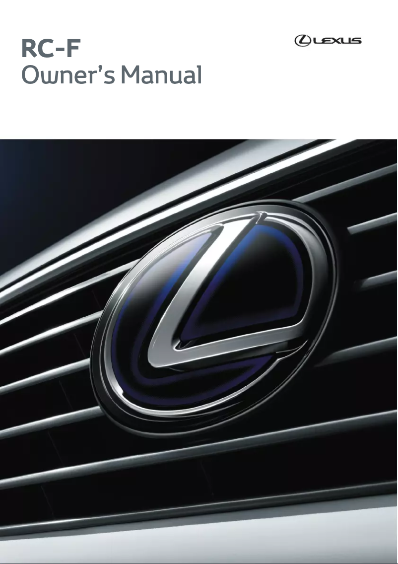 Page 1 de la notice Manuel utilisateur Lexus RC F (2021)