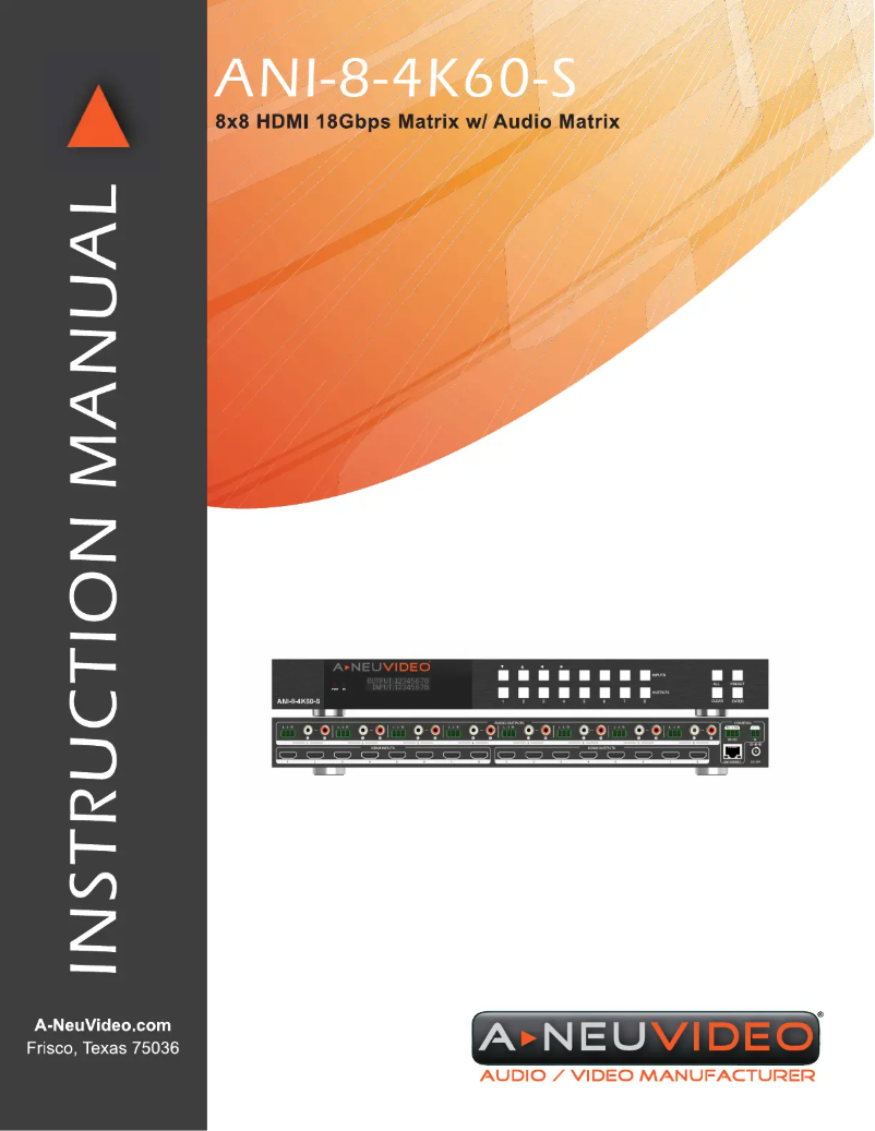 Page 1 de la notice Manuel utilisateur A-NeuVideo ANI-8-4K60-S