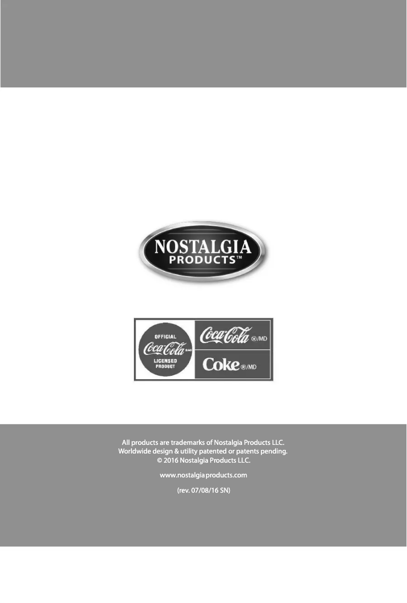 Page 1 de la notice Manuel utilisateur Nostalgia Coca-Cola OFP501COKE