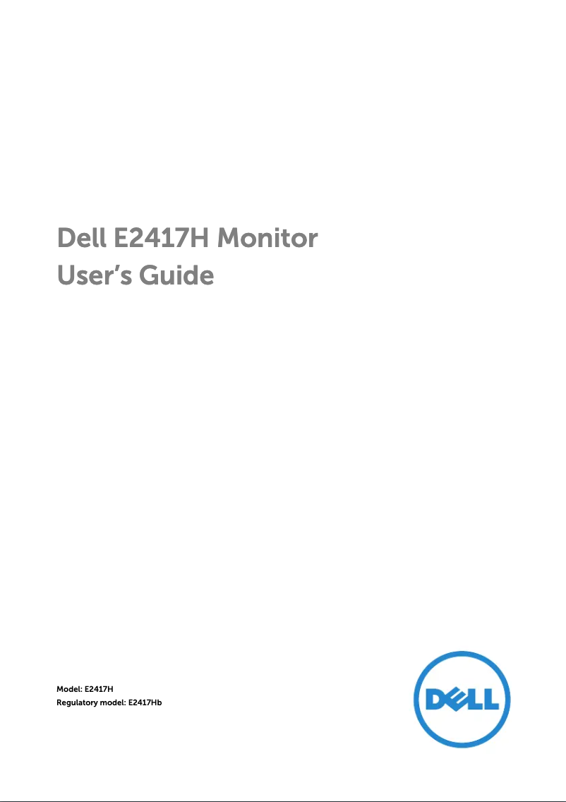 Page 1 de la notice Manuel utilisateur Dell E Series E2417H