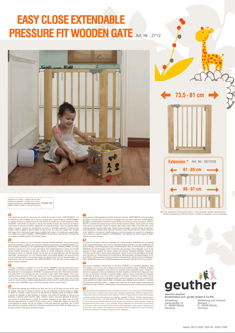 Page 1 de la notice Manuel utilisateur Geuther 2712