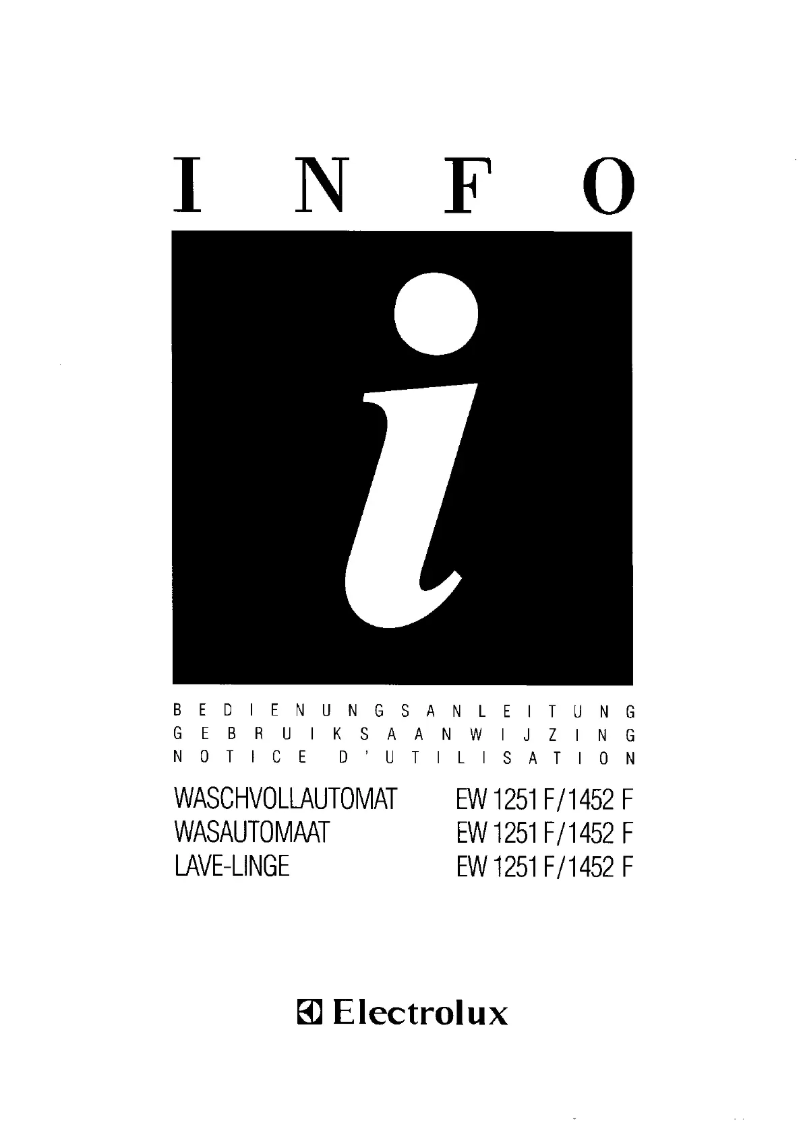Page 1 de la notice Manuel utilisateur Electrolux EW1251F