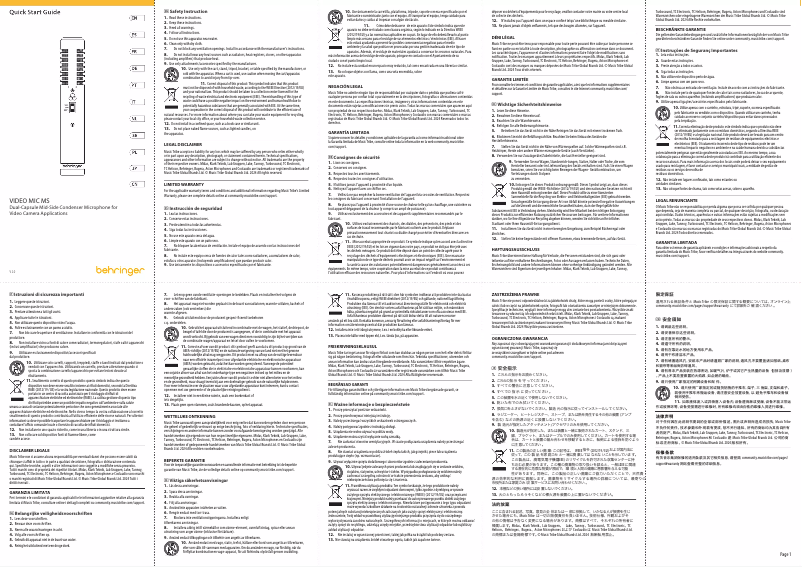 Image de la première page du manuel de l'appareil Video Mic MS