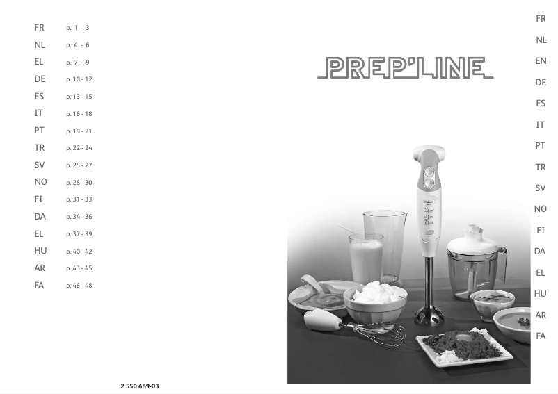 Page n°1 - Manuel utilisateur Tefal Prep'Line HB7111