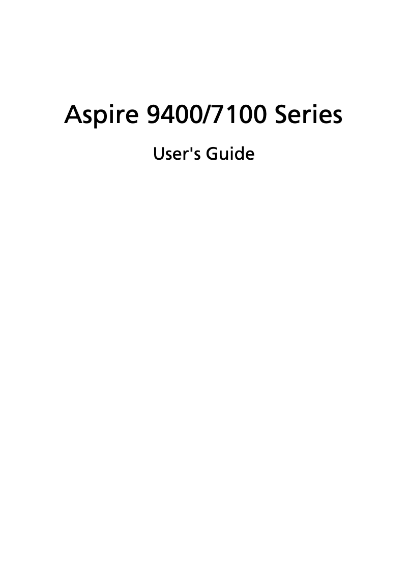 Image de la première page du manuel de l'appareil Aspire 7100