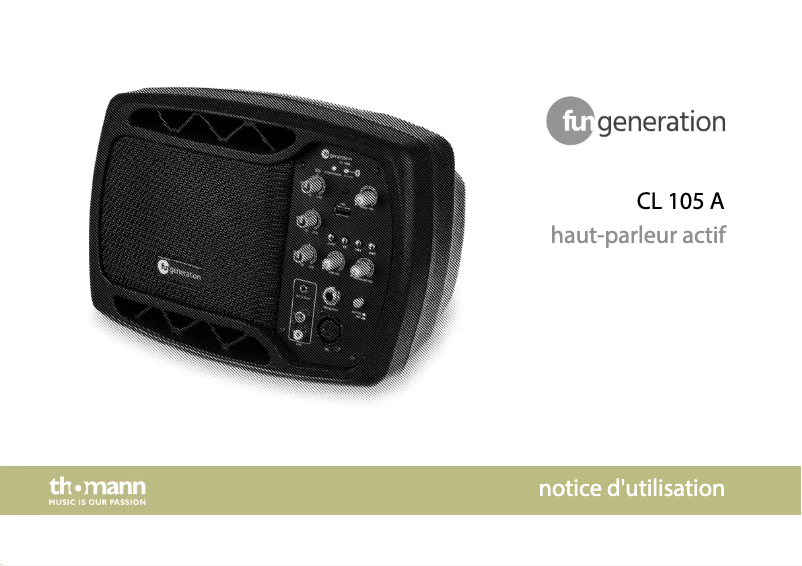 Page 1 de la notice Manuel utilisateur Fun Generation CL 105 A
