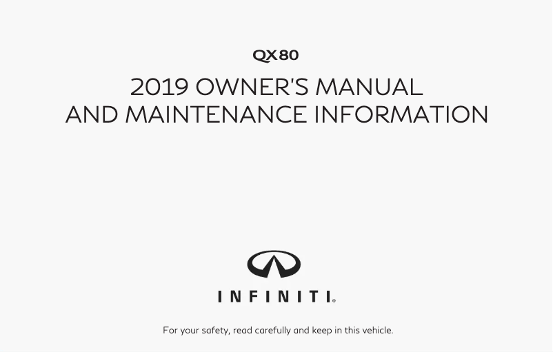 Page 1 of the manual User Manual Infiniti QX80 (2019)