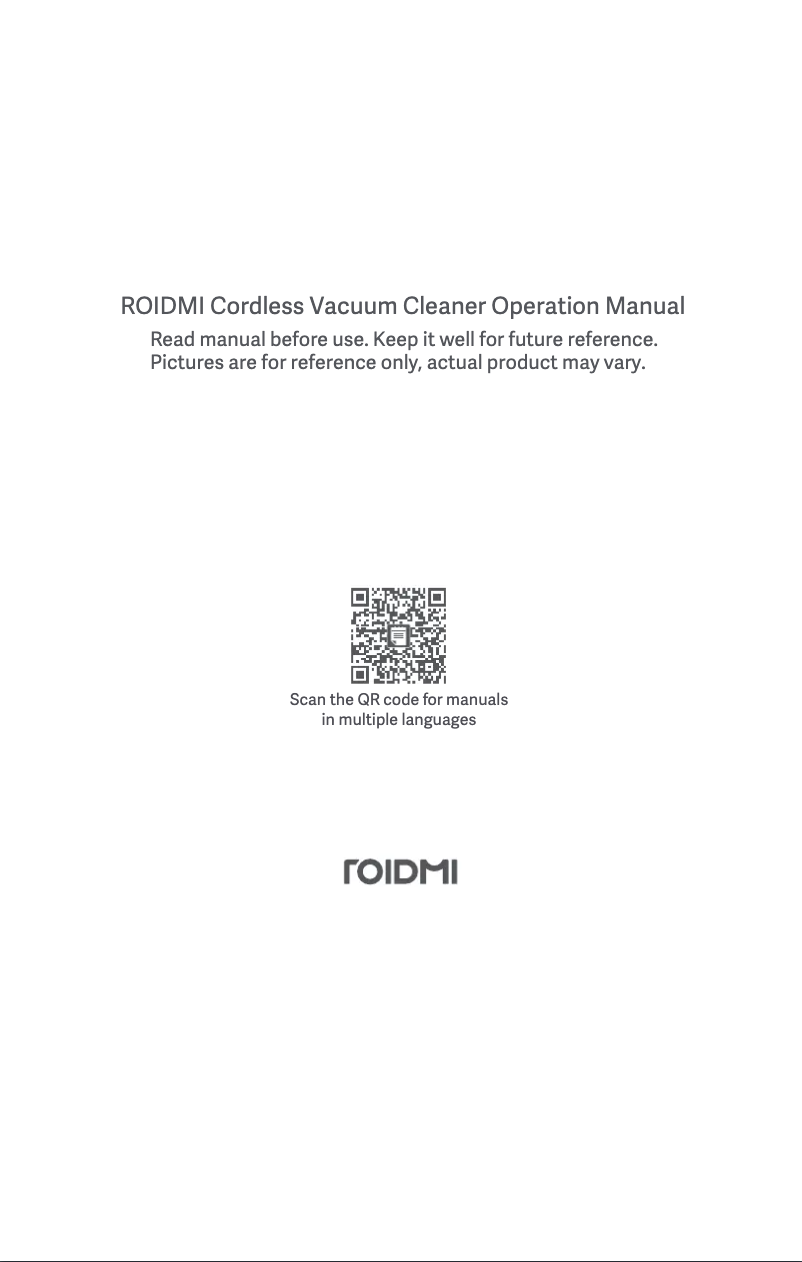 Page n°1 - Manuel utilisateur Roidmi X200 Jet