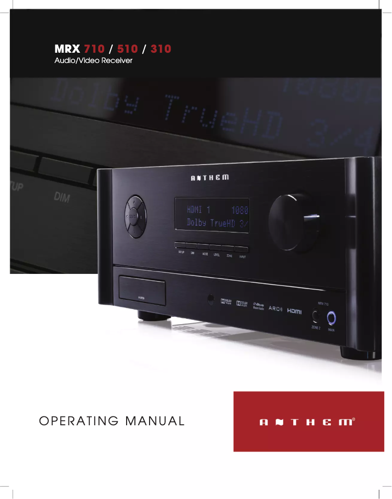 Page n°1 - Manuel utilisateur Anthem MRX 310