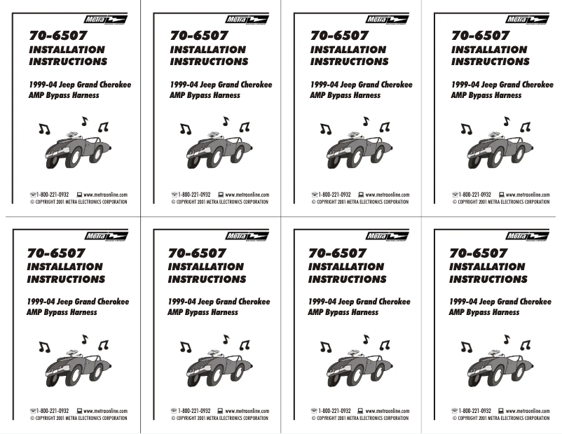 Page n°1 - Manuel utilisateur Metra 70-6507