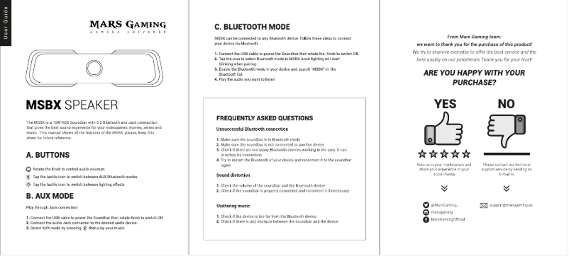Image de la première page du manuel de l'appareil MSBX