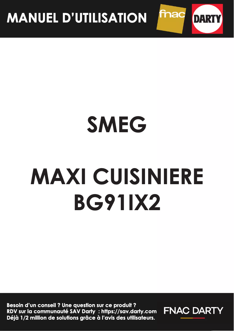 Page n°1 - Manuel utilisateur Smeg Concert BG91IX2