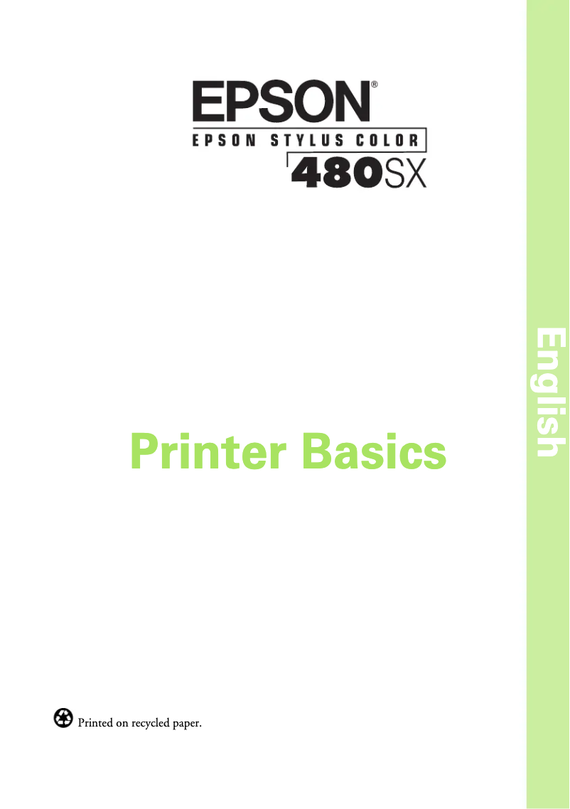 Página 1 del manual Manual de usuario Epson Stylus Color 480SX