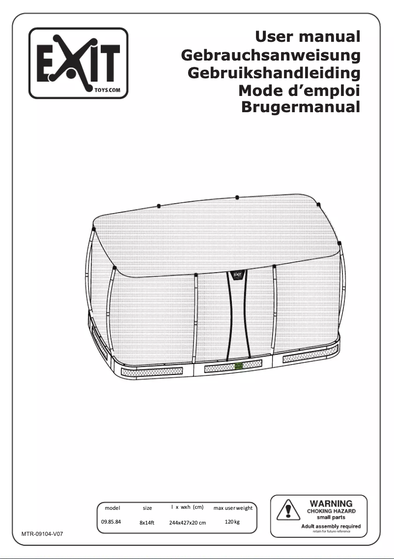 Page 1 de la notice Manuel utilisateur Exit Toys Elegant